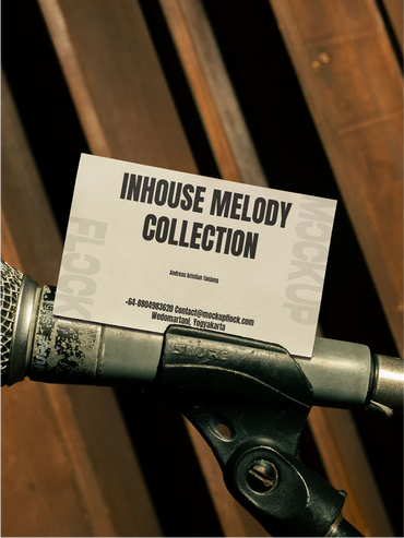 High quality business card mockup leaning on a mic hardware. Aesthetic print mockup created for Adobe Photoshop