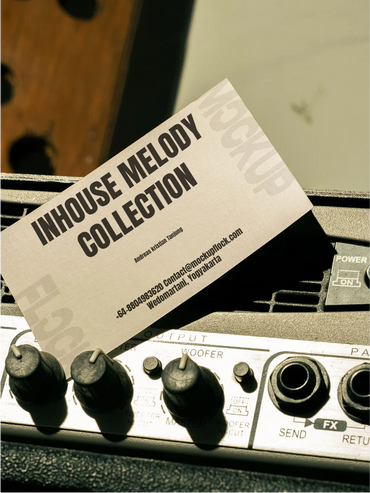 High quality business card mockup leaning on a equalizer. Aesthetic print mockup created for Adobe Photoshop