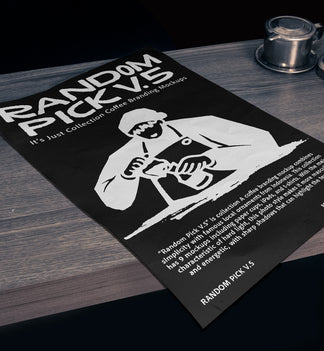 Black A4 paper poster lying flat on a wooden table with a Vietnamese coffee drip and metal stand in the background, dark moody atmosphere for coffee brand poster mockup
