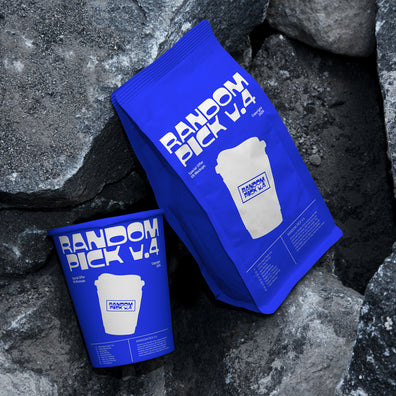 Modern cup mockup and coffee bag mockup packaging on a rocky surface. made by mockup flock