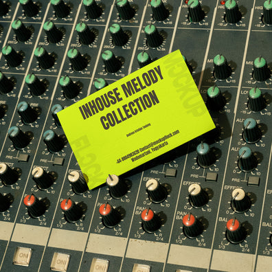 High quality business card mockup leaning on a analog mixer. Aesthetic print mockup created for Adobe Photoshop