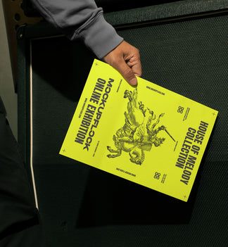 High quality poster mockup of someone holding a poster. Aesthetic print mockup created for Adobe Photoshop