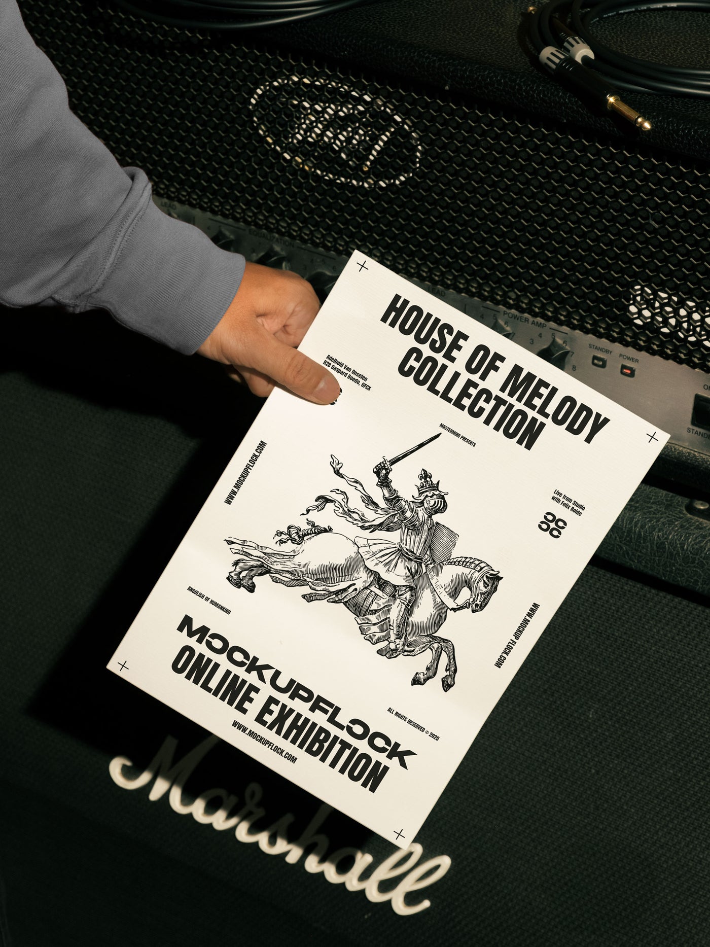 High quality poster mockup of someone holding a poster. Aesthetic print mockup created for Adobe Photoshop