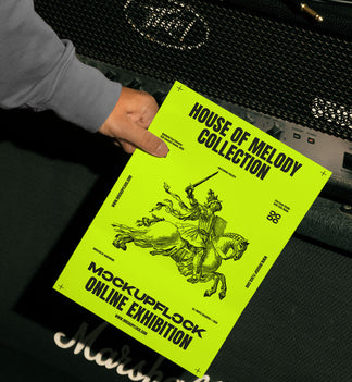 High quality poster mockup of someone holding a poster. Aesthetic print mockup created for Adobe Photoshop