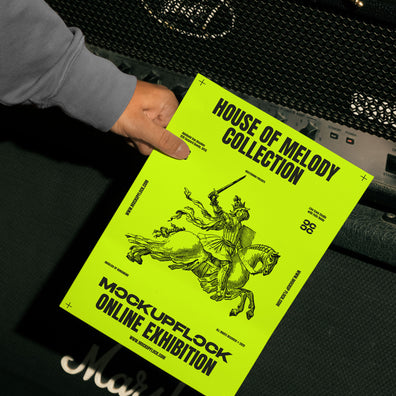 High quality poster mockup of someone holding a poster. Aesthetic print mockup created for Adobe Photoshop