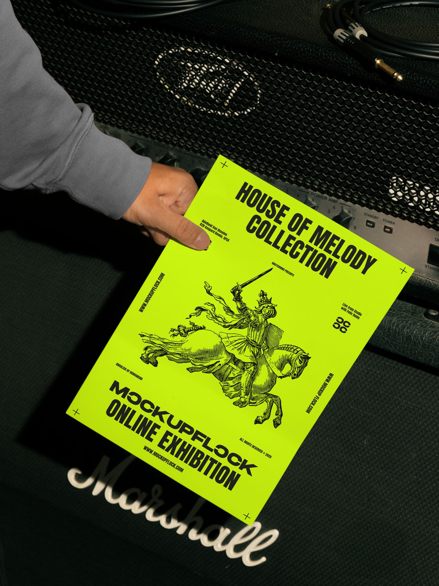 High quality poster mockup of someone holding a poster. Aesthetic print mockup created for Adobe Photoshop