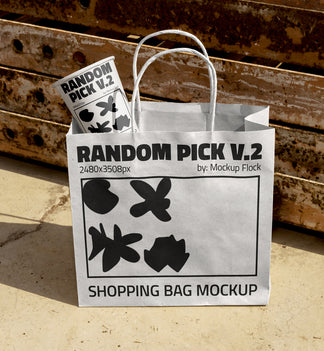 Urban shopping bag mockup on a urban floor