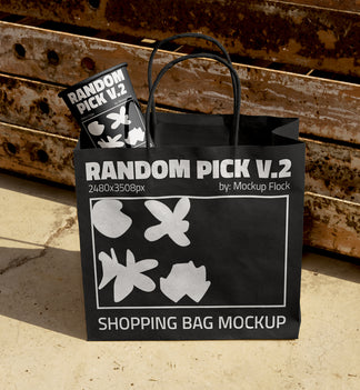 Urban shopping bag mockup on a urban floor