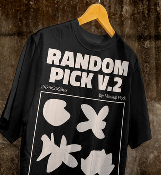 Urban t-shirt on a hanger against a textured brown background