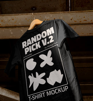 urban t shirt mockup on a metallic surface