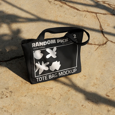 Urban Tote bag mockup on a urban floor
