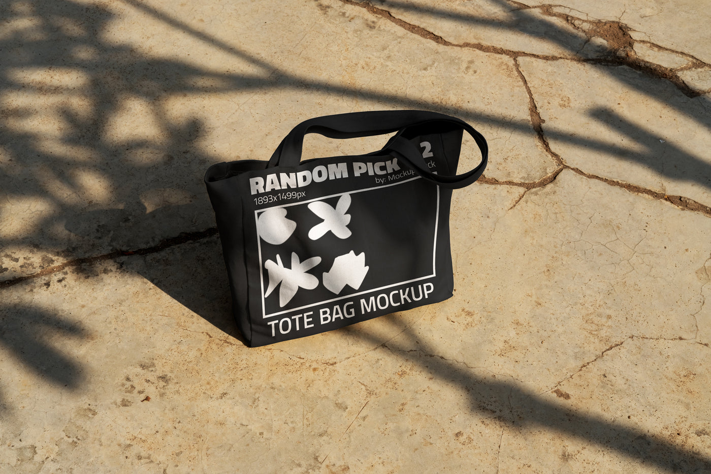 Urban Tote bag mockup on a urban floor