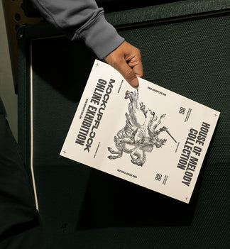 hand holding poster a4 mockup