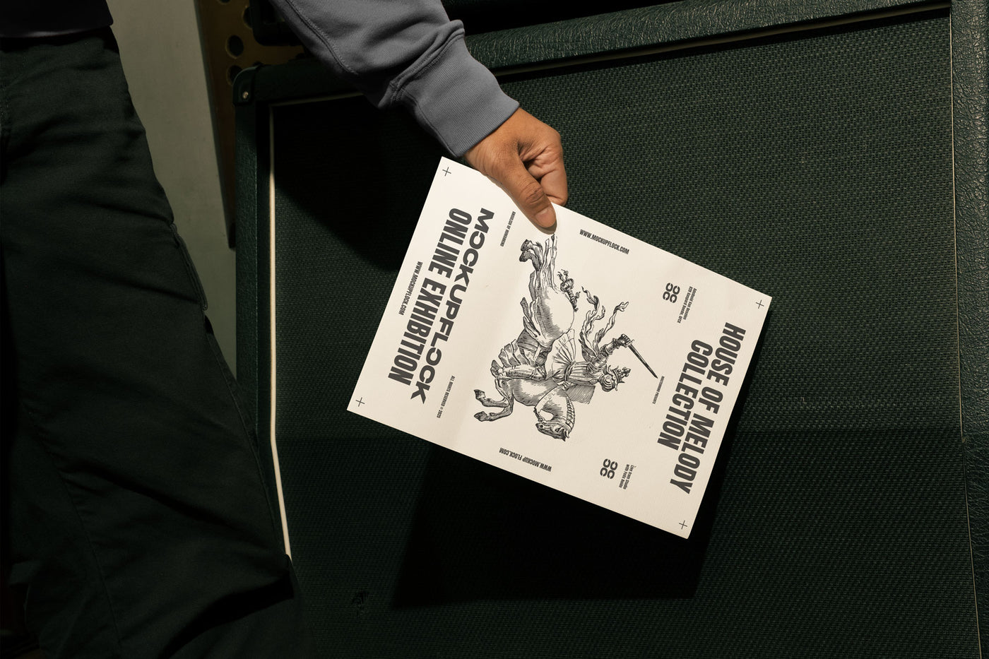 hand holding poster a4 mockup