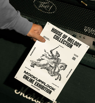 hand holding poster a4 mockup