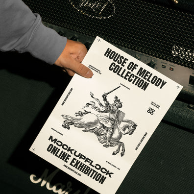 hand holding poster a4 mockup