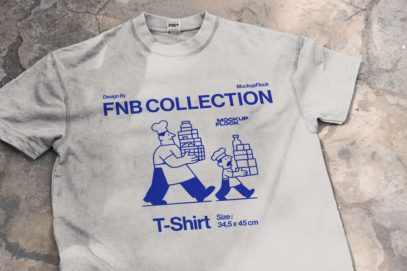 boxy T shirt mockup leaning on the floor