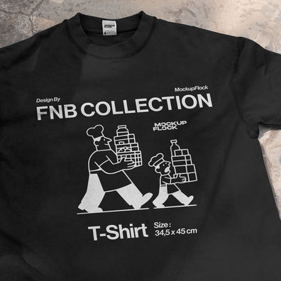 boxy T shirt mockup leaning on the floor