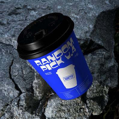 Coffee cup packaging mockup on a rock. made by mockup flock
