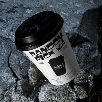 Coffee cup packaging mockup on a rock. made by mockup flock