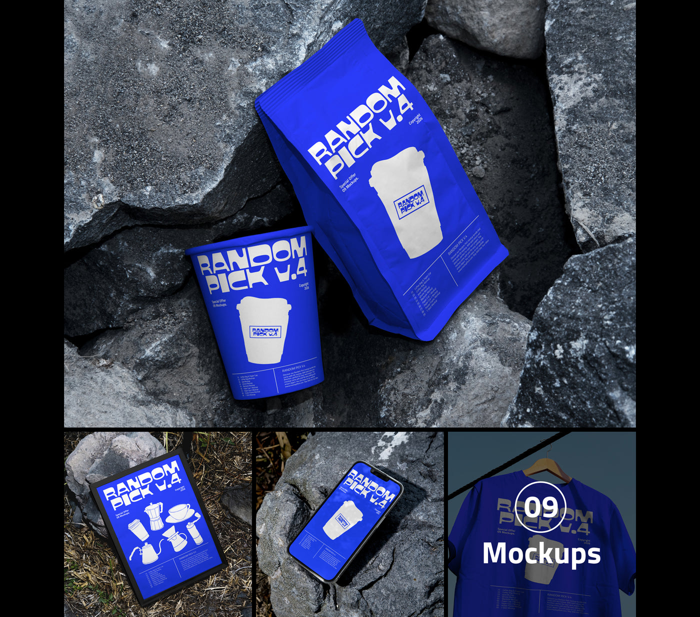 Branding packaging coffee shop mockup collection bundle