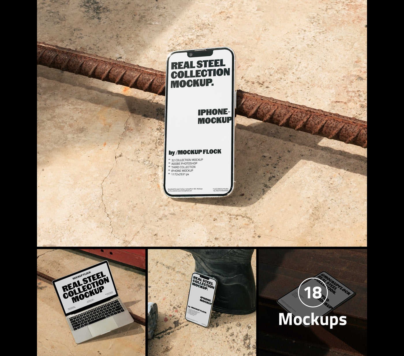reel steel mockup bundle by mockup flock