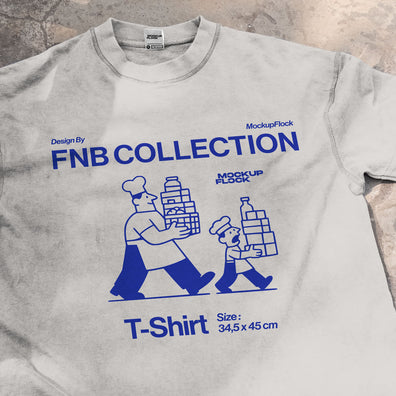 High quality T-shirt mockup leaning on the floor. Aesthetic apparel mockup created for Adobe Photoshop by Mockup Flock.