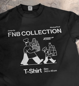 High quality T-shirt mockup leaning on the floor. Aesthetic apparel mockup created for Adobe Photoshop by Mockup Flock.