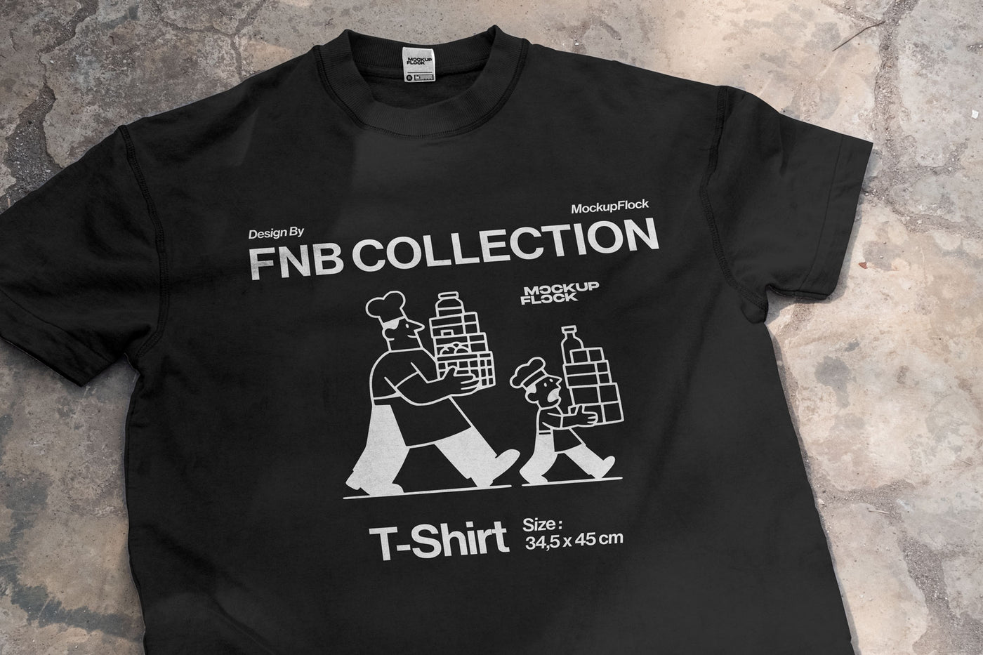 High quality T-shirt mockup leaning on the floor. Aesthetic apparel mockup created for Adobe Photoshop by Mockup Flock.